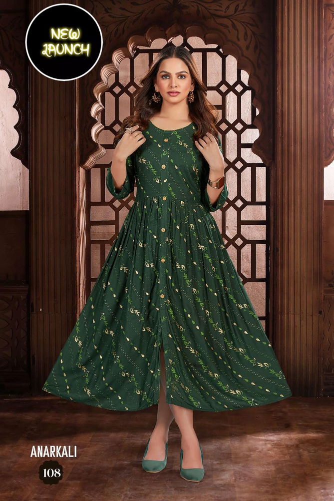 New Anarkali V 1 Regular Wear Wholesale Designer Kurti Collection
